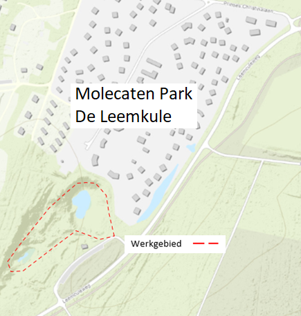 Plattegrond waarop de locatie van de werkzaamheden te zien is